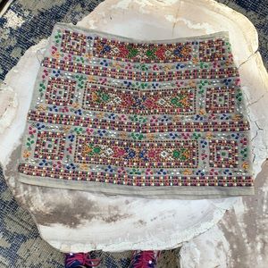 Gryphon Embroidered  Mini-Skirt. XS